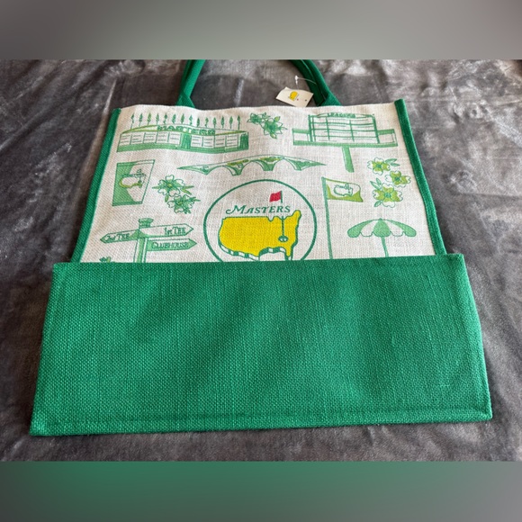 2025 Masters Golf Jute Tote Bag Augusta National New In Hand ANGC Green Beach - Picture 3 of 11